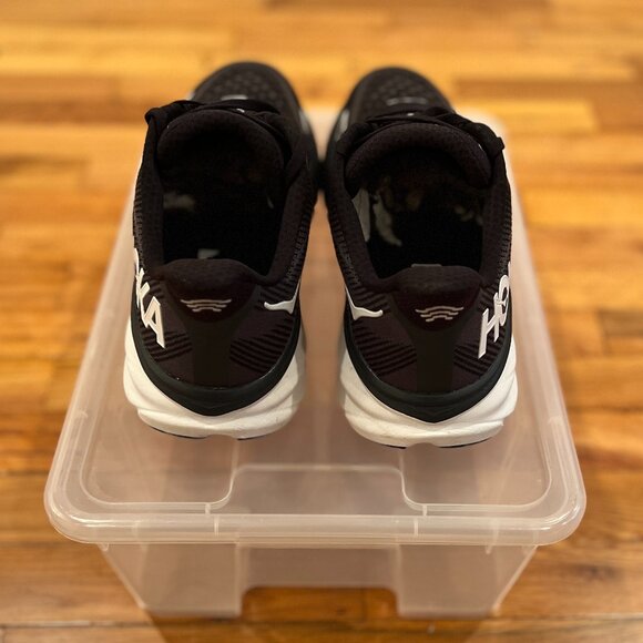 Hoka Clifton 9, Black with White, Size 11.5 D US - Picture 4 of 5